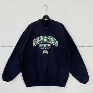 Vintage Everett Silvertips Sweatshirt Silvertips Crewneck Silvertips shirt navy